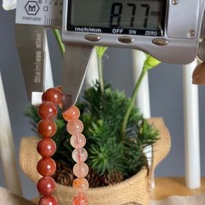 8mm+ Red Rutilated Crystal/Quartz Bracelet 7” 天然红兔毛手链